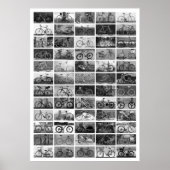 BICYCLES Collage - zwart en wit Poster (Voorkant)