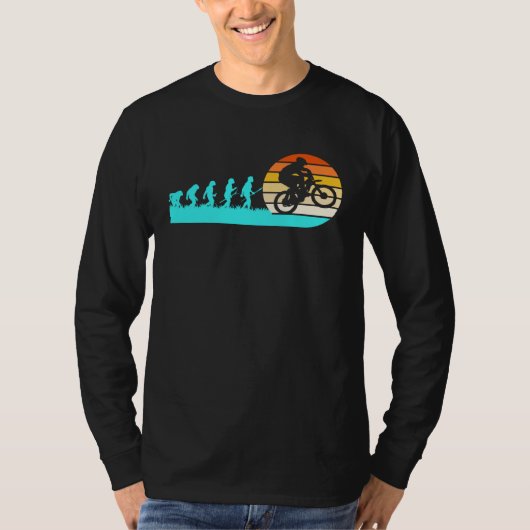 bicycles cyclists bicyclists evolution of man moun t-shirt (Voorkant)