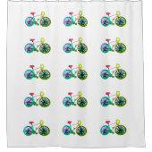 Bicycles die Green 4Lee fietsen Douchegordijn (Voorkant)