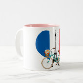 Bicyclette à deux tons café Mug (Devant gauche)