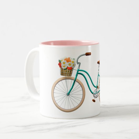 Bicyclette à deux tons café Mug (Devant gauche)