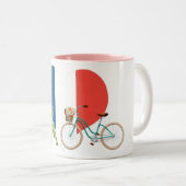 Bicyclette à deux tons café Mug (Devant droit)