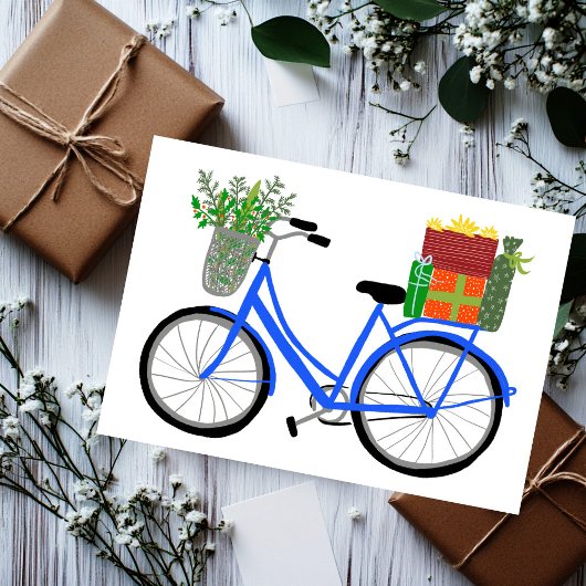 Bicyclette adorable Noël Cadeaux Noël Carte de vac