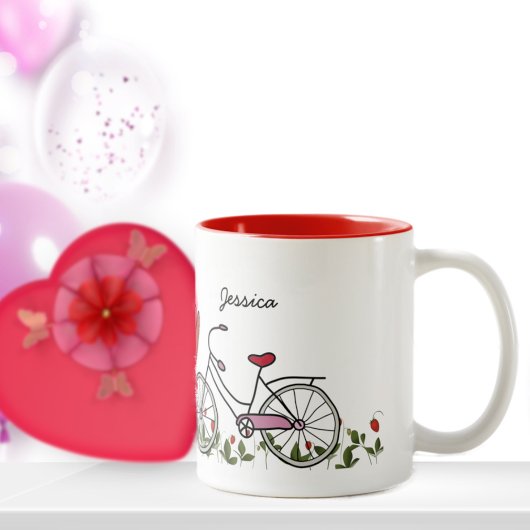 Bicyclette Couples Couples Café Mug