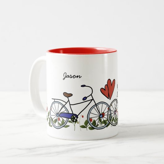 Bicyclette Couples Couples Café Mug (Devant gauche)