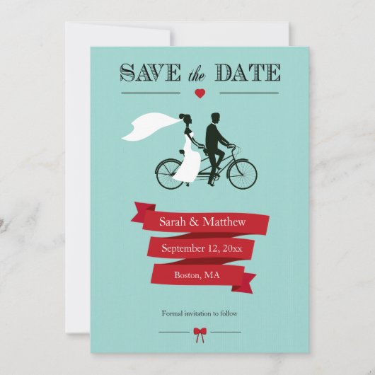 Bicyclette en tandem Enregistrer les cartes de dat (Devant)