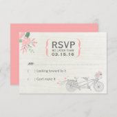 Bicyclette en tandem mignonne Cartes RSVP avec fle (Devant / Derrière)