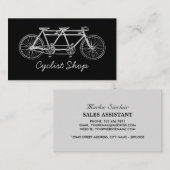 Bicyclette en tandem, Vélo, Carte de visite cyclis (Devant / Derrière)