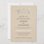 Bicyclette en tandem Whimsical - Faire-part de mar (Devant)