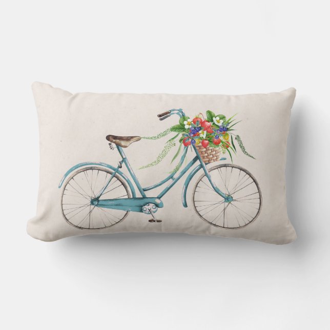 Bicyclette et fraises Lève oreiller (Recto)