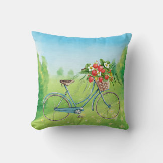 Bicyclette et fraises Lève oreiller