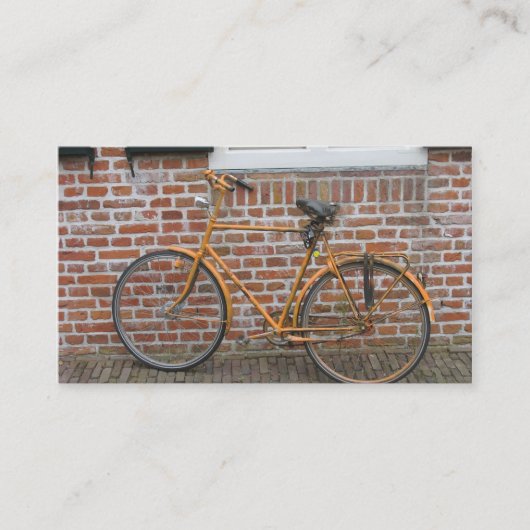 Bicyclette garée et carte photo de mur de briques (Devant)