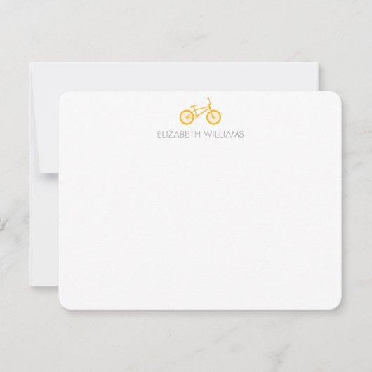 Bicyclette jaune et grands points Cartes à notes p (Devant)