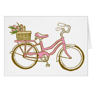 Bicyclette mignonne avec des tulipes