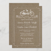 Bicyclette pour deux invitations à un mariage de B (Devant / Derrière)