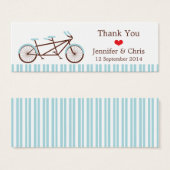 Bicyclette Retro Tandem Bleu & Blanc Mariage rayé (Devant & derrière)