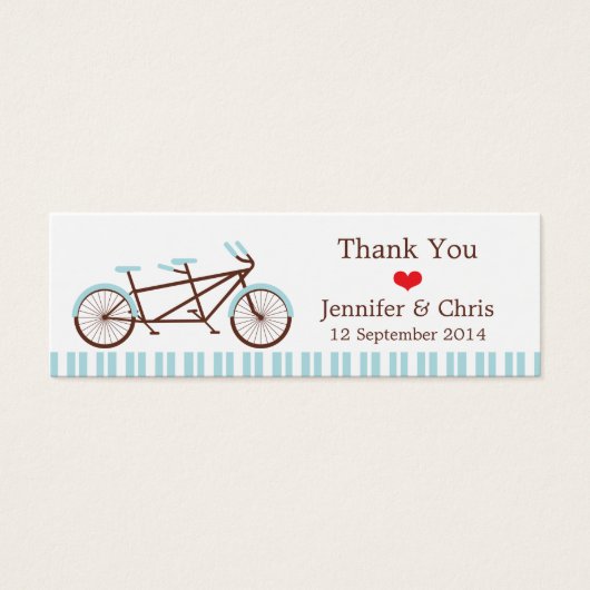 Bicyclette Retro Tandem Bleu & Blanc Mariage rayé (Devant)