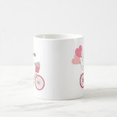Bicyclette rose et ballons cardiaques Mug personna (Centre)