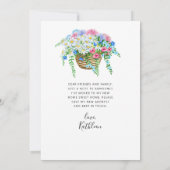 Bicyclette rouge Floral Panier Moving Faire-part (Dos)