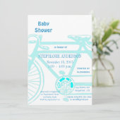 Bicyclette vintage bébé garçon douche Invitations (Debout devant)