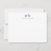 Bicyclette violette et grands points Cartes à note (Devant)