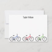 Bicyclettes colorées Cartes de notes personnalisée (Devant)