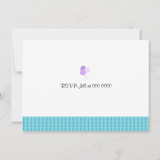 Bicyclettes mignonnes Invitation de fête d'anniver (Dos)