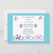 Bicyclettes mignonnes Invitation de fête d'anniver (Devant)