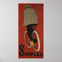 Bicyclettes Simplex Amsterdam poster vintage vélo