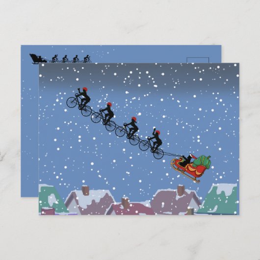 Bicyclettes Tirage Sleigh Carte de voeux pliée (Devant / Derrière)