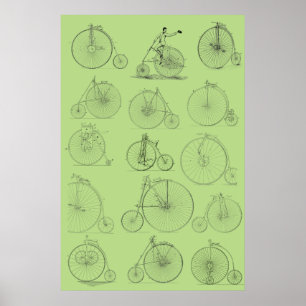 Bicyclettes vintage Haute Roue Brevet Poster Art