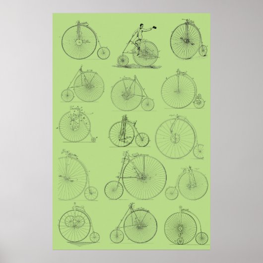 Bicyclettes vintage Haute Roue Brevet Poster Art (Devant)