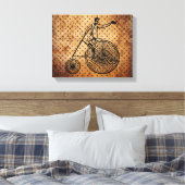  Bicyclist Brown Dot Background Canvas Afdruk (Insitu (Slaapkamer))