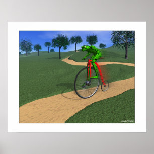 Bicyclist met vervagen poster