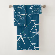 BICYCLUSMOTIF IN BLAUW EN WITTE