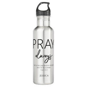 Bid altijd Christelijke bijbelwaterfles Waterfles
