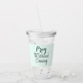 Bid Bijbelvers Christelijk Gebed Licht Groen Acryl Drinkbeker