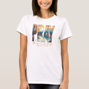 Bid en geloof Christelijk Ontwerp T-shirt