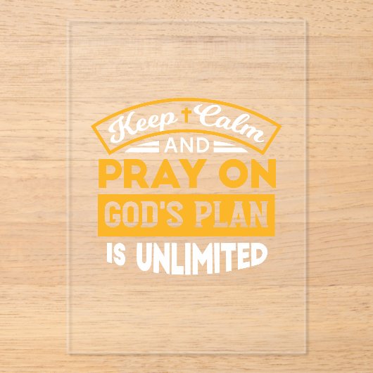 Bid en vertrouw op Gods onbegrensde geloofsplan Acryl Uitnodigingen (Voorkant)
