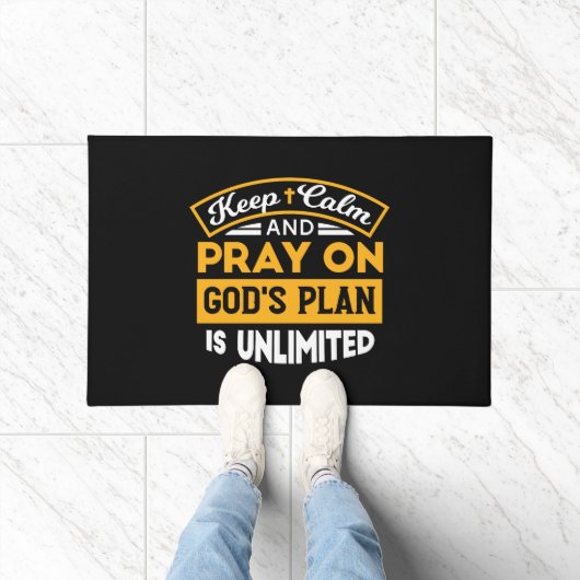 Bid en vertrouw op Gods onbegrensde geloofsplan Deurmat (Binnen)
