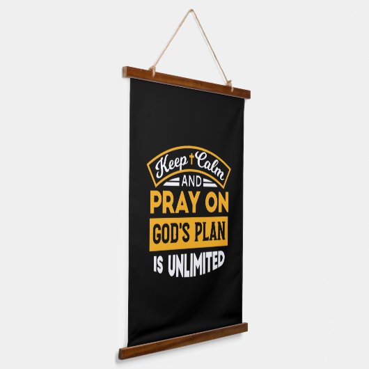 Bid en vertrouw op Gods onbegrensde geloofsplan Hangend Wandkleed (Gebogen)