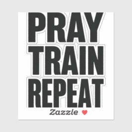 Bid Gebed Train Herhaal – Christelijke Fitness Mot Sticker