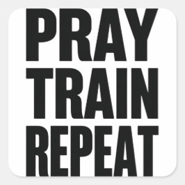Bid Gebed Train Herhaal – Christelijke Fitness Mot Vierkante Sticker