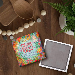 Bid Grote Inspirativiteit Geloof Bloemmagneet Magneet