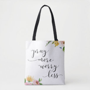 Bid meer zorgen Minder Floral Canvas tas