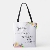 Bid meer zorgen Minder Floral Canvas tas (Achterkant)