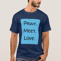 Bid. Ontmoet. Liefde. Funny Quote Blue en Black