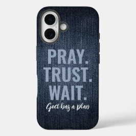 Bid Vertrouwen Wacht Denim iPhone 16 Hoesje