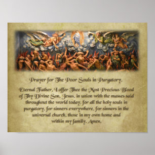 Bid voor de arme zielen in het ziekenhuis. poster