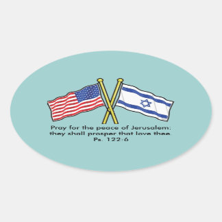 Bid voor de vrede van Jeruzalem-stickers Ovale Sticker